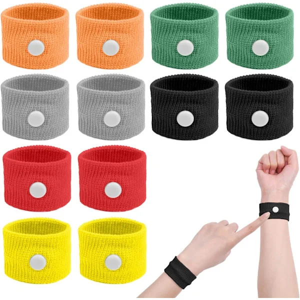 Kvalme Armbånd, 6 Par Anti-Kvalme Armbånd til Børn og Voksne, Fantastisk til Rejser og Søsyge Lindring