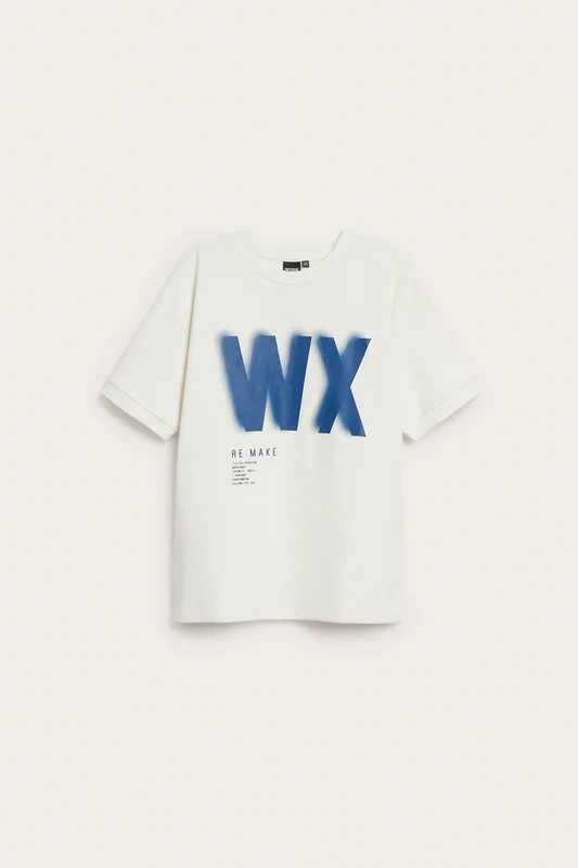 Kappahl | Oversized t-skjorte med trykk Hvit 122/128 | Barn