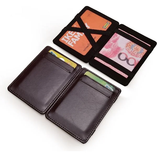 Card Holder In Magic Wallet In For 4 Cards & Cash In Credit Card Holder In Card Holder In Unique Vertical Design In Black