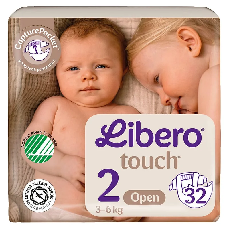 Libero Touch Åbne Bleer Str. 2 (32 stk), Børn & Forældre, Bleer, Engangsbleer