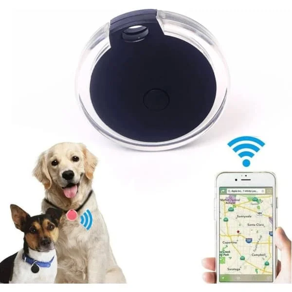 GPS hundesporer, anti-tapt GPS-halsbånd for katter og kjæledyr med alarm (svart, 1 stk)