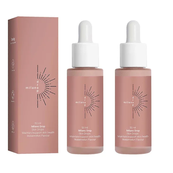 2 STK Selvbruningsdråper Forbedrer hudens melanin Flytende bronzer Naturlig selvbruning for kropp og ansikt Forhindrer solbrenthet Solfri b