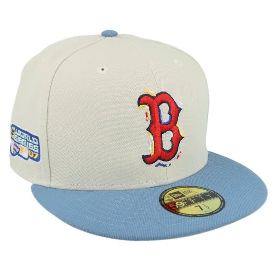 New Era - MLB Beige fitted Kasket - Boston Red Sox Color Brush Stone/Blue Fitted @ Hatstore