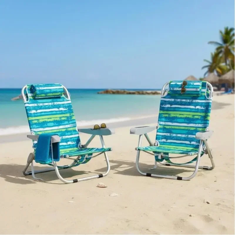 AliExpress - Strandstühle, 2er-Set, klappbare Campingstühle mit verstellbarer Rückenlehne, blau und grün (1 Stück)