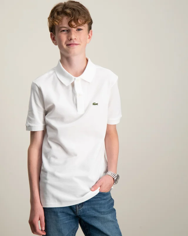 Lacoste CHEMISE COL BORD-COTES MA Hvid Poloshirts Dreng - Kids Brand Store