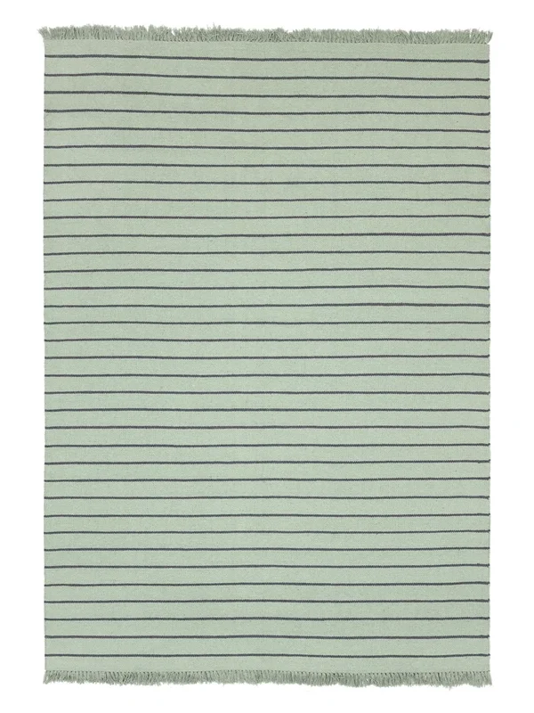 Lise Washable 140X200 Small Green/Dark Grey Striped Rug