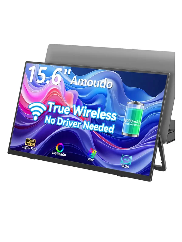AliExpress - Amoudo Wireless Mobile Monitor 8000 mAh Battery 15.6 Inches 1920 x 1080P VESA-Compatible Mobile Display IPS Portable Monitor