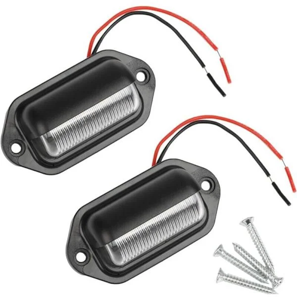 2 stk. LED-nummerpladelys Vandtæt 6 SMD LED Baglygte Nummerpladelys til 12V/24V Lastbil Varevogn Trailer Bil Køretøj Campingvogn