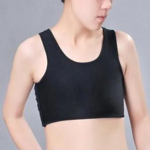 Women's Fashion Compression Bra, Sleeveless Vest, Loose Short Tank Top, Black Black L