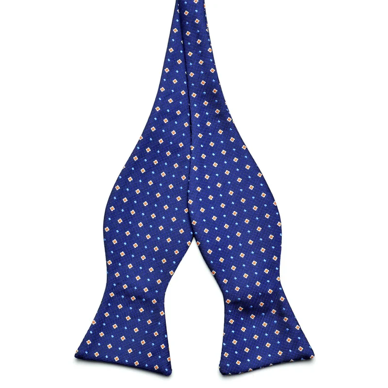 Orange Dotted Self-Tie Bow Tie for Men