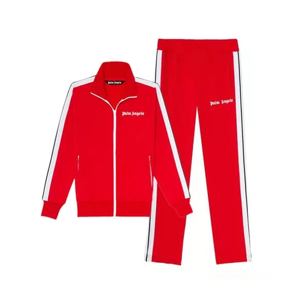 Trendy mærke patchwork farve jakkesæt afslappet sport herre standkrave lynlås cardigan sweatshirt mænd Rød