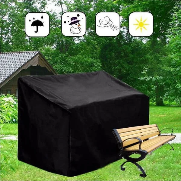 Vanntett trekk til solseng/bord, støvtett beskyttelse for utendørs benk 190 x 66 x 89 cm - Svart