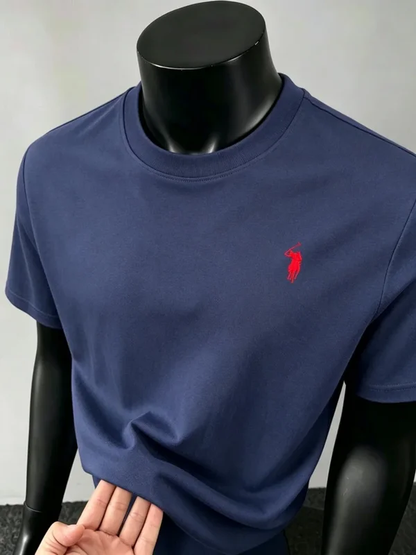 AliExpress - 100% coton marque haut de gamme hommes manches courtes col rond top Summer Fashion luxe poney broderie boutique Golf Paul top Casual 