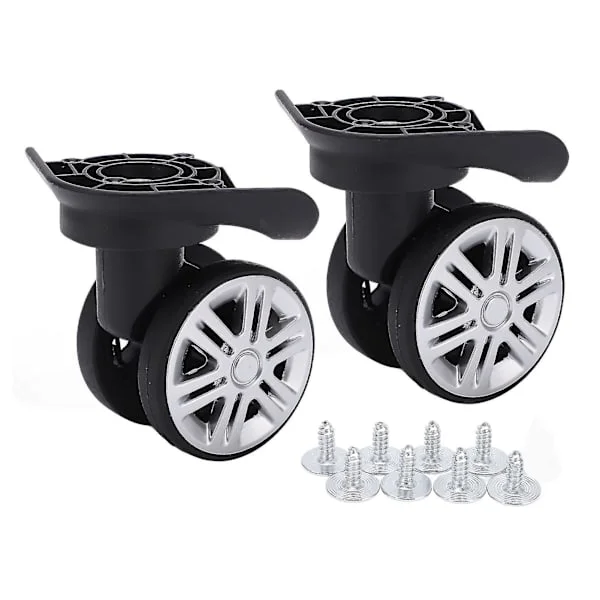 1 Pair Luggage Swivel Wheels Suitcase Swivel Wheels Replacement Silent Double Row Wheels