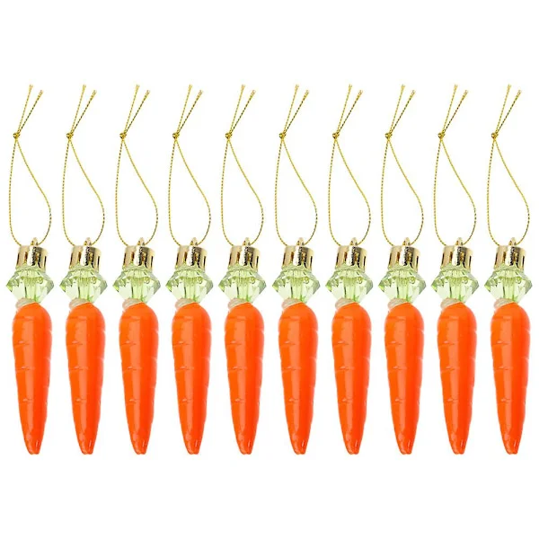10 st konstgjorda morots hängen dekorationer påsk dekorationer påskfest hängande dekorationer (8.00X1.50X1.50CM, som visas på bilden)
