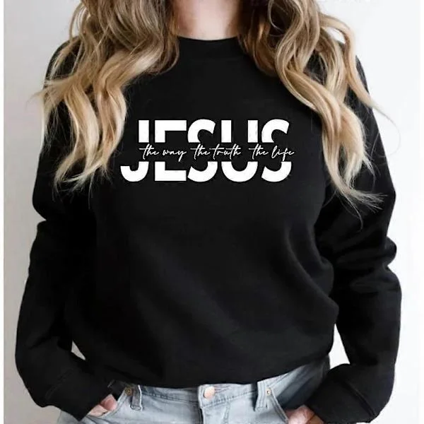 Jesus Vägen Sanningen Livet Sweatshirt Kristen Huvtröja Jesus Gåva Religiösa Tröjor Dam Sweatshirts Kristna Gåvor