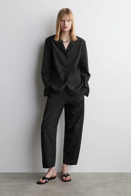 COS Women's Blazer In Nylon in Nero