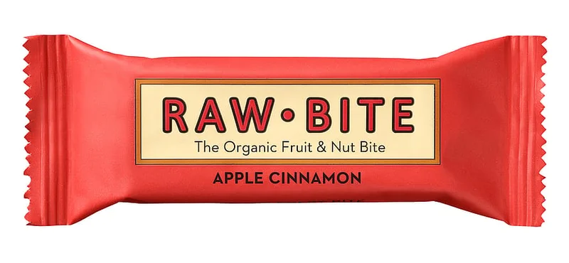 2 for 40 kr., Rawbite Frugt- og nøddebar Glutenfri Ø Apple Cinamon 50 g, Helse & Madvarer, Snacks, Barer