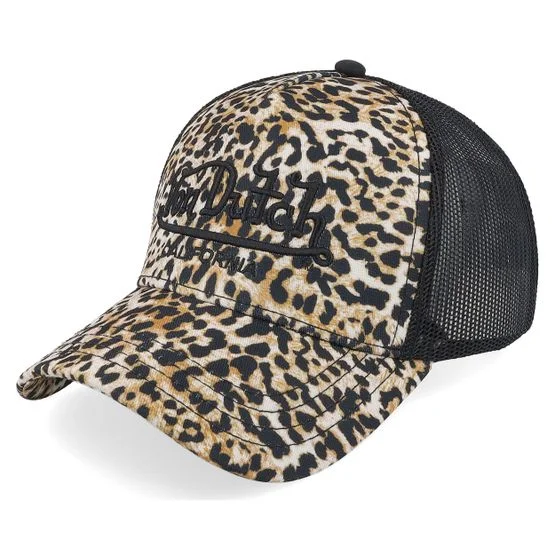 Von Dutch - Beige trucker Caps - Embroidery Black/Leopard Trucker @ Hatstore
