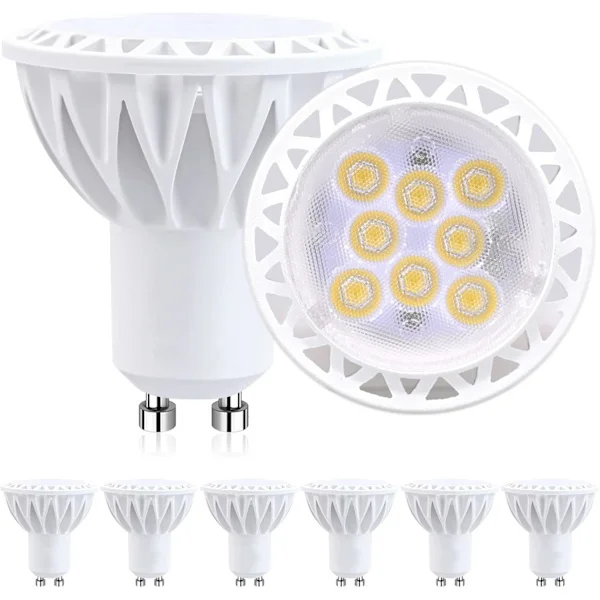 GU10 LED pærer 2-benet spotlight 2700/4000/6000K, GU10 LED pære erstatning forsænket skinnebelysning, 5W, 6-pak