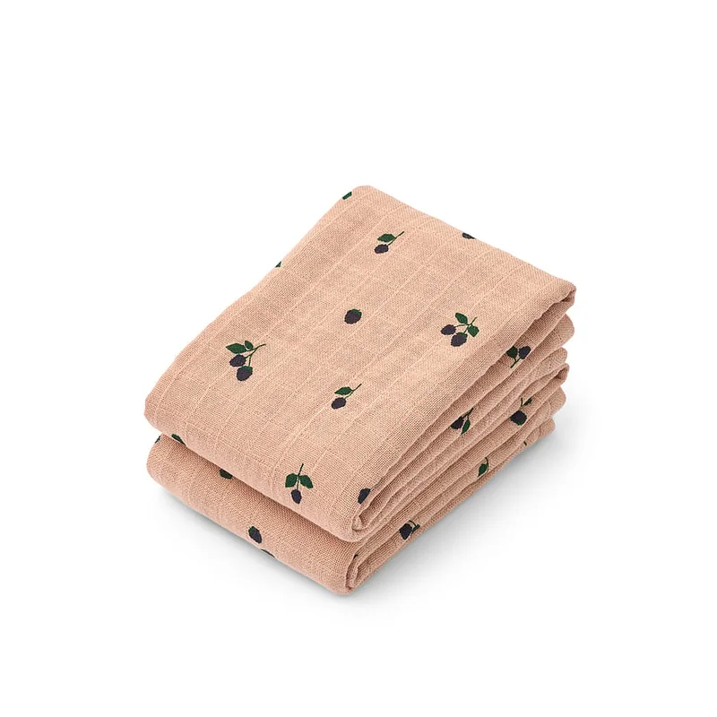 LIEWOOD Lewis Muslin Cloth 2-Pack Mini Berry / Pale Tuscany, Børn & Forældre, Bleer, Stofbleer