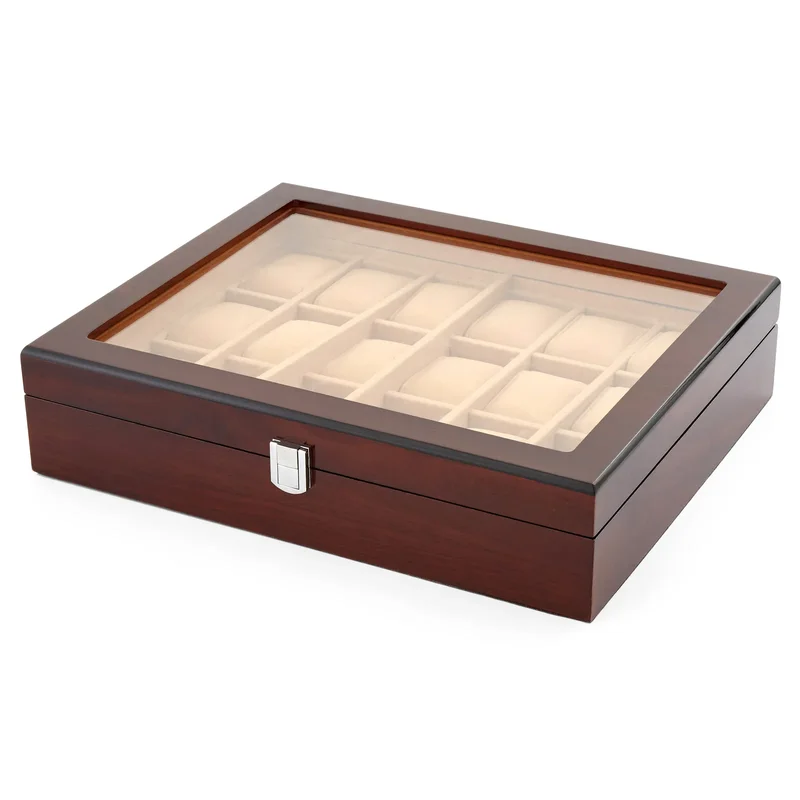Striking Chestnut Wood Watch Box - 18 Watches for Men - Watch boxes