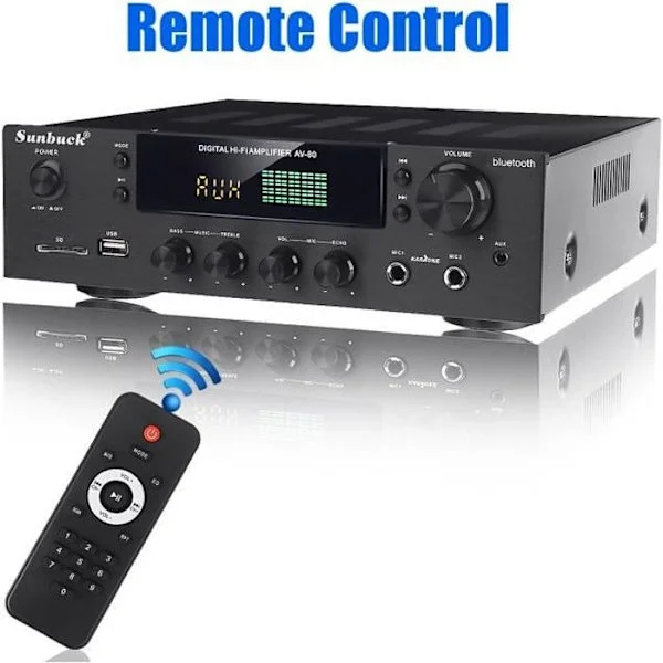 x 200W Stereo Vahvistin-Viritin Bluetooth Phono Sisääntulo Automaattinen 2 Alueen 5 HDMI Kalibrointi