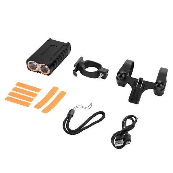 2000lm LED sykkellykt USB sykkellykt Oppladbar lampe lommelykt for sykling