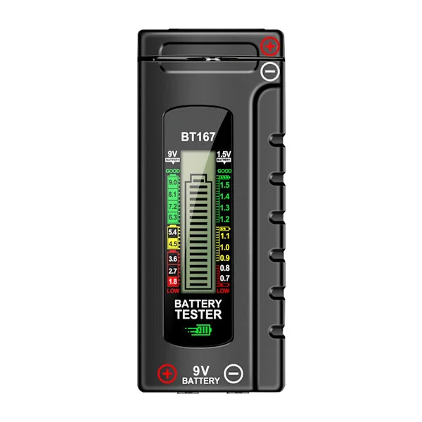Lett Batteritester for Alkaliske og Oppladbare Batterier