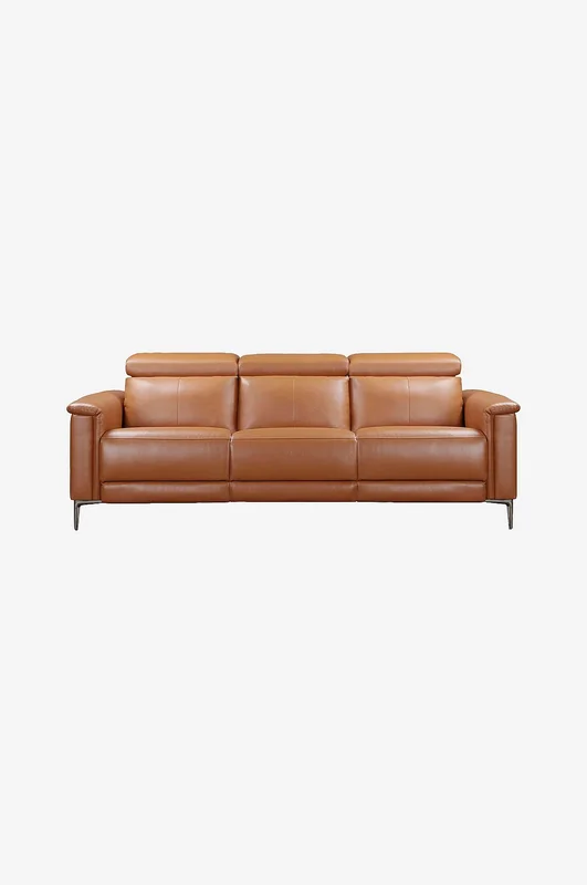 Loft24 - Sofa 3-personers sofa med 2 elektriske liggestole Lund - Brun - 3-pers sofaer - Fra Homeroom