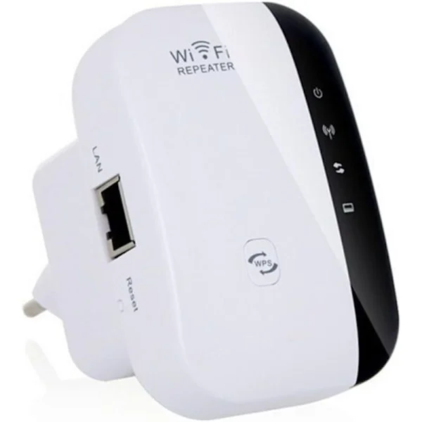 Kraftig 300 Mbps WiFi-repeater, 2,4 GHz WiFi-forsterker, trådløs WiFi-rekkeviddeforsterker med Ethernet-port. WiFi-forlenger, WiFi-forsterker. WPS-