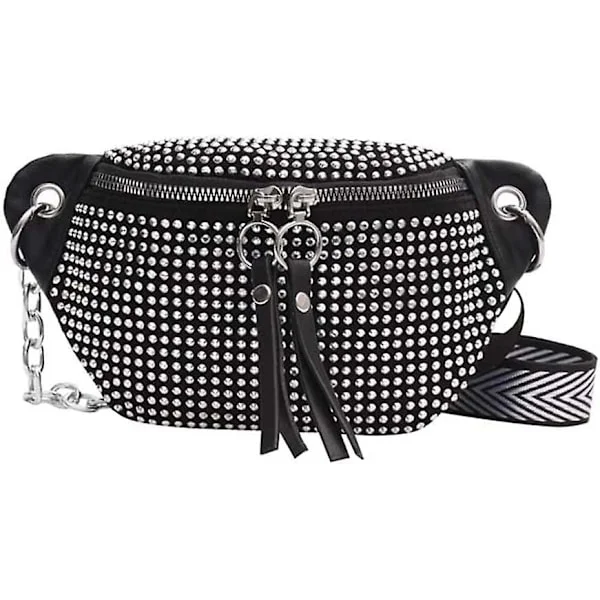 Glittering Rhinestone Waist Bags for Women, Crossbody Phone Case Belt Bum Bags Waist Packs Fanny Bag for Women Girls[TT]
