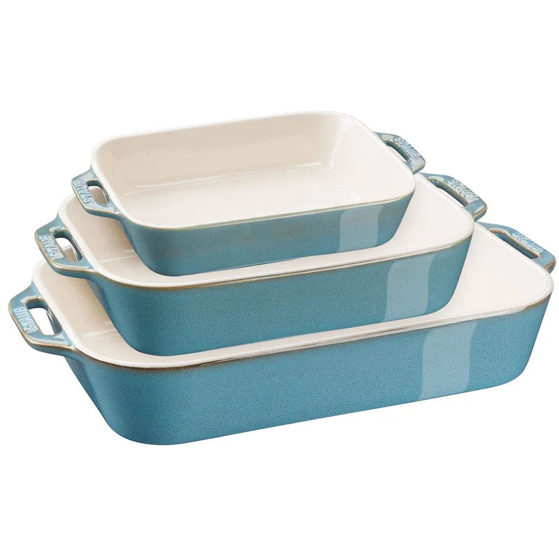Staub Ugnsfasta formar 3 st, turkos | Matlagning > Kokkärl & Stekpannor > Ugnsformar > Ugnsformar set | Bagaren och Kocken