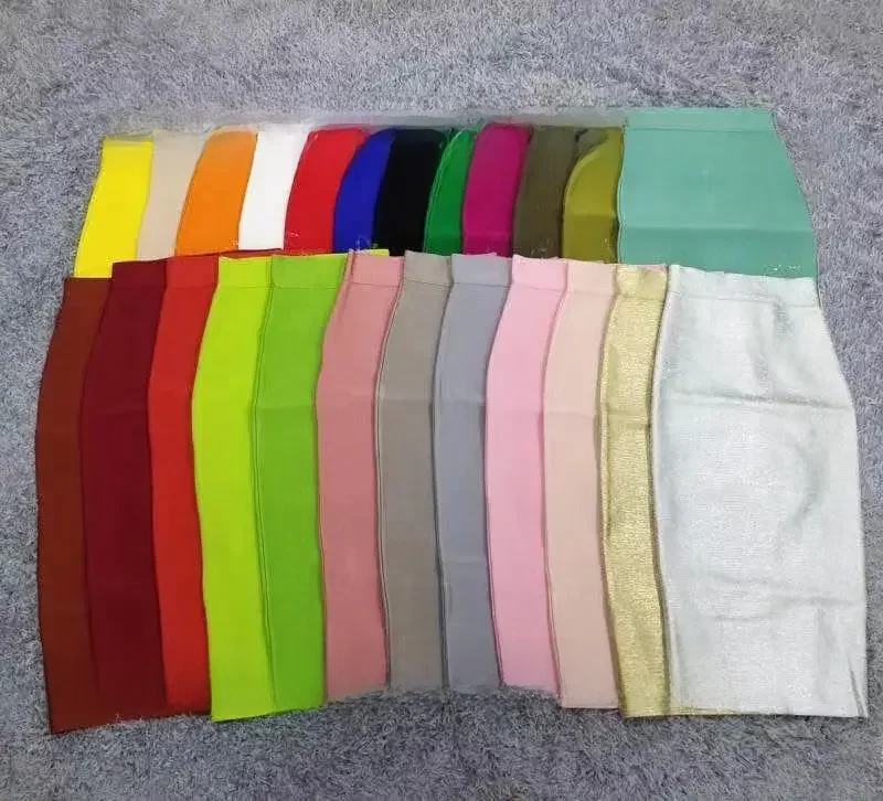 AliExpress - Frauen Candy Farbe Sexy Neon Grün Braun Orange Gelb Knielangen Bandage Bleistift Rock 2020 Designer Rock Faldas 78 cm
