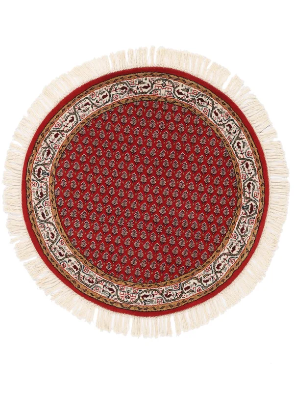 Mir Indiaas Vloerkleed Handgeknoopt 91X91 Vierkant Donkerrood/Beige