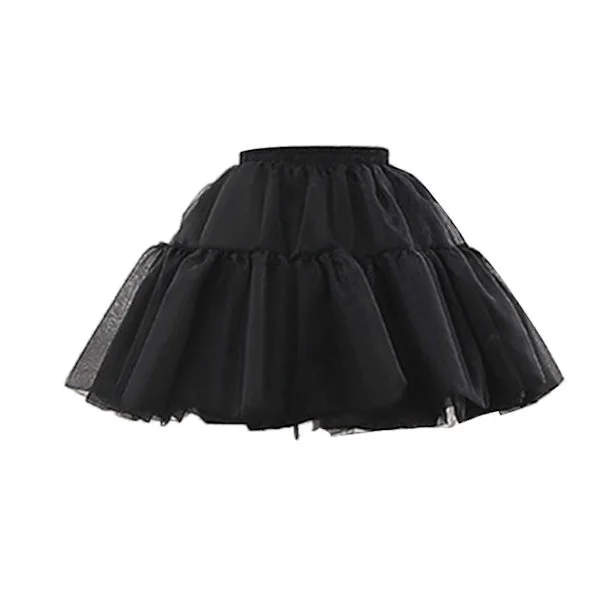 Krinoline Underskørt Underkjole Brudekjole Vintage Gallakjole A-linje 4-Lags Organza Kort Underkjole til Kvinder Uden Bøjle Hvid[HK]