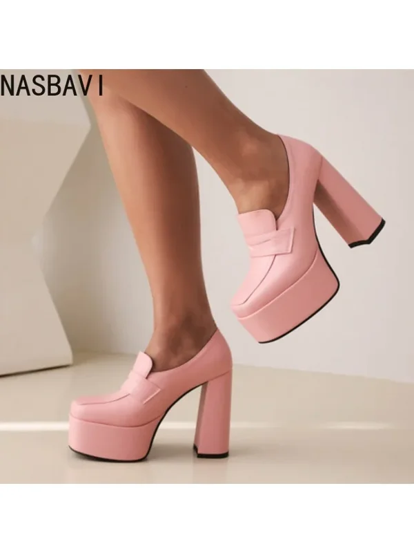 AliExpress - Grande taille chaussures femme sandales dames brève pompes talon carré bout rond 2025 plate-forme de basket-ball grand bloc de bretelles 