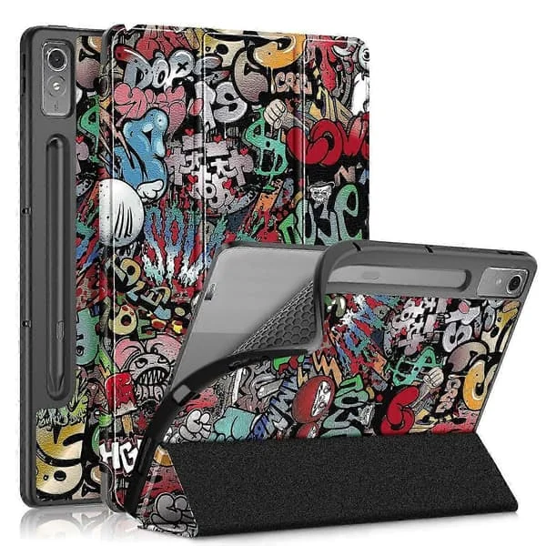 3-taittoinen maalattu TPU-älynahkainen tablettikotelo Lenovo Tab P12 12.7 / P12 Pro 2. sukupolvelle