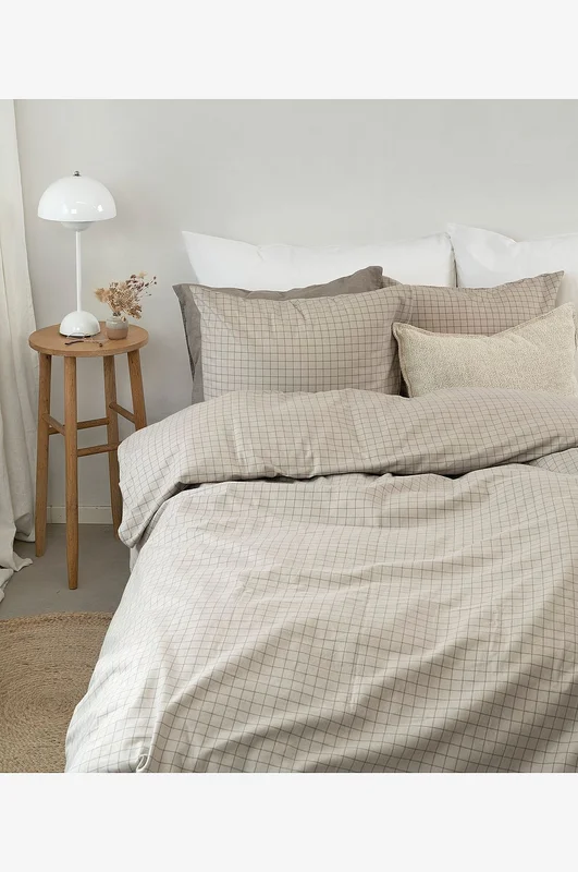 Borganäs of Sweden - Påslakanset Birger Flanell - Beige - Påslakanset - 150X210 - Från Homeroom
