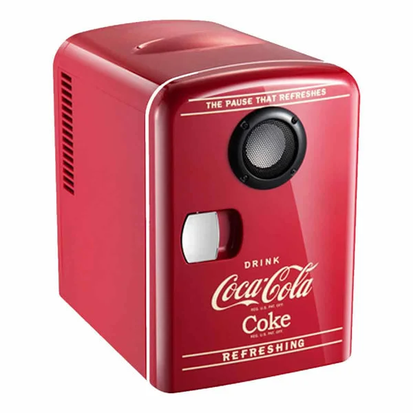 Coca-cola 12V Kannettava 4 Litran/6 Tölkin Termosähköinen Minijääkaappi/Lämmitin Bluetooth-kaiuttimella