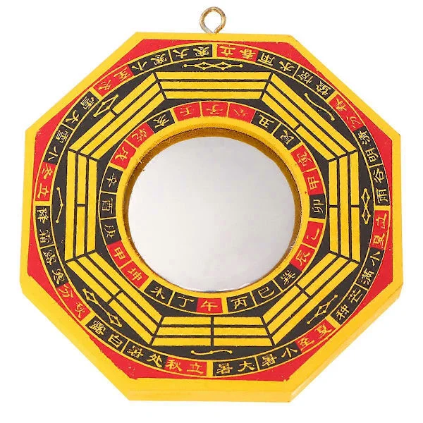 1 Sett med 2 stk 10 cm Bagua Speil Fengshui Konveks Speil Konkav Speil Anheng Hengende Ornament for Hjemmekontor (Konveks og Konkav for Hver 1 stk)