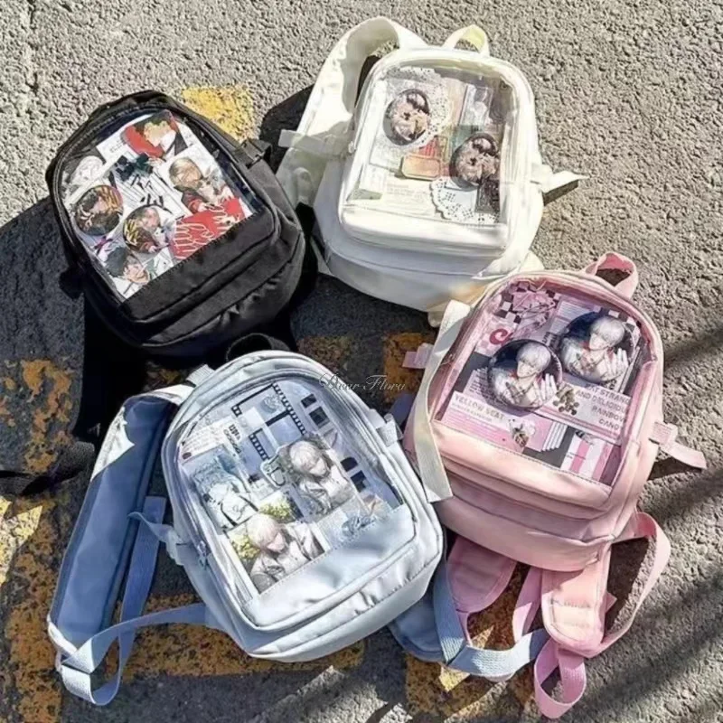 AliExpress - Y2K Nette Mini Rucksack Frauen Kawaii Ita Tasche Süße Mädchen Transparent Rucksack DIY Persönlichkeit Display Rucksack Lolita Schulter 