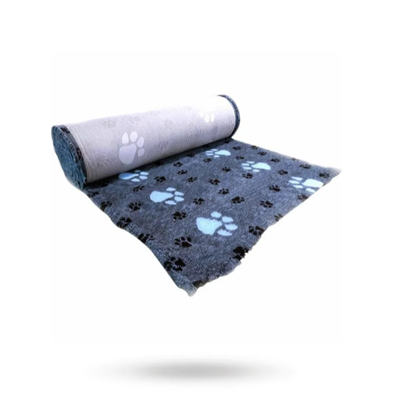 Companion - Companion ProFleece Hundfäll - Blå/Svart Med Tassar 100x75 cm