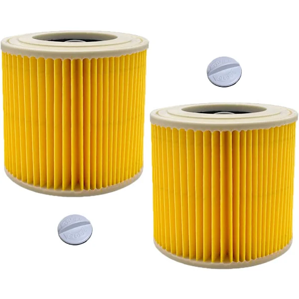 Patronfilter, pakke med 2 Karcher støvsugerfiltre, for Kärcher WD3 Premium, WD2, WD3, WD3P, MV2, MV3 - WD3 filter - Erstatningsfilter for Kä