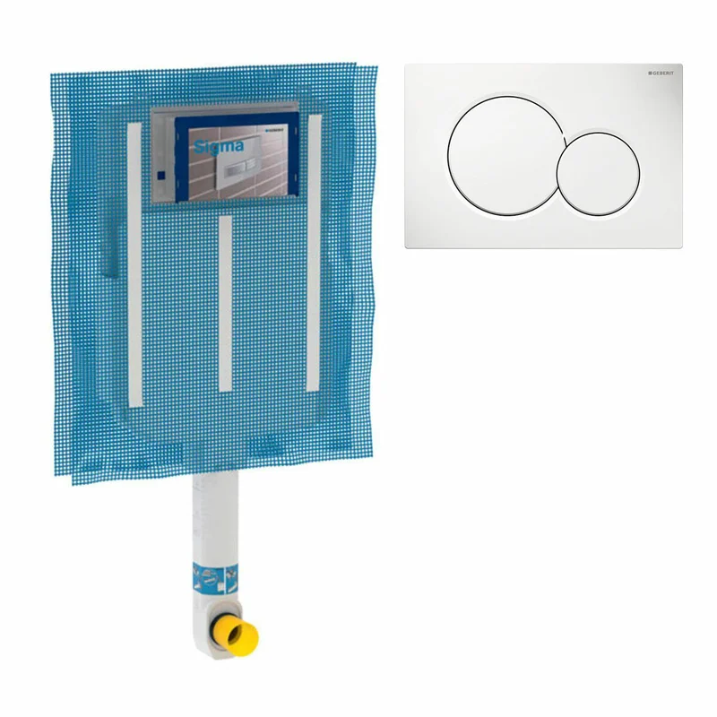 Cassetta incasso Geberit Sigma 8 per vaso a pavimento + Placca Sigma 01 | Climamarket