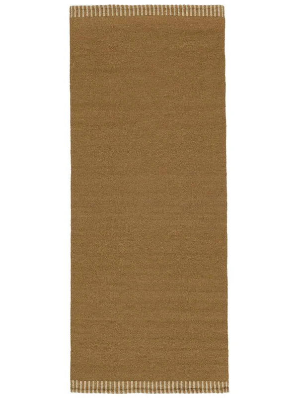 Small Visby Rug - Brown 100X250 Wool, Rustic Style