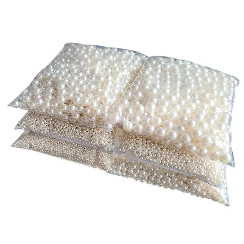 AliExpress - 10-1000 stks/partij 3-20mm Rechte Gaten Acryl Imitatie Parel Beige Armband Ronde Kralen Voor DIY Craft Sieraden maken Levert