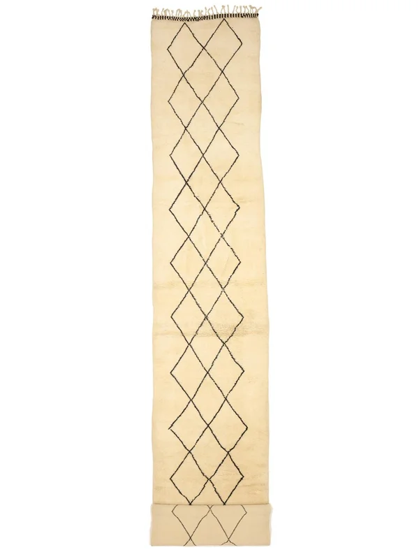 Berber Moroccan - Beni Ourain Modern Runner Beige/Orange (Wool, )