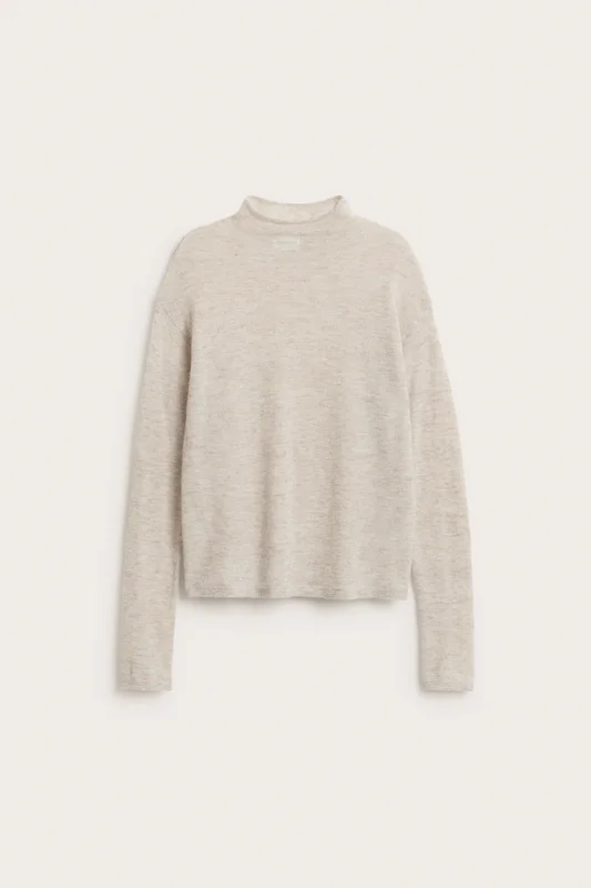 Kappahl | Tunn stickad tröja i ullmix Ljusbeige XS | Dam