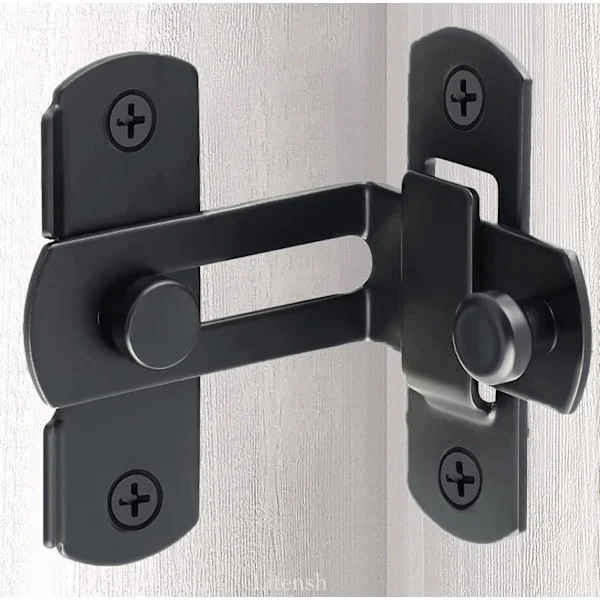 Stainless Steel 90 Degree Right Angle Sliding Door Lock, Sliding Door Lock Security Lock for Door Window Wine Cabinet Garden Black